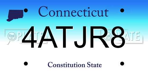 4ATJR8 Connecticut License Plate