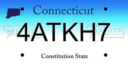 4ATKH7 Connecticut License Plate
