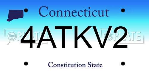 4ATKV2 Connecticut License Plate
