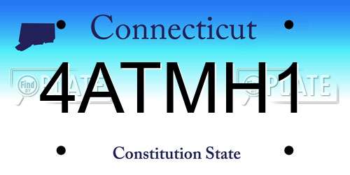 4ATMH1 Connecticut License Plate