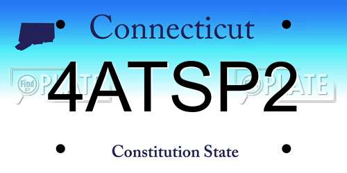 4ATSP2 Connecticut License Plate