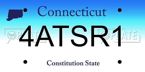 4ATSR1 Connecticut License Plate