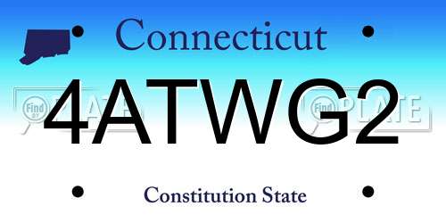 4ATWG2 Connecticut License Plate