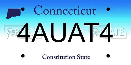 4AUAT4 Connecticut License Plate