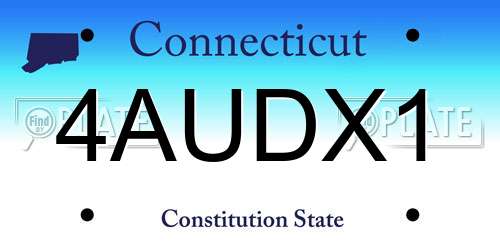 4AUDX1 Connecticut License Plate