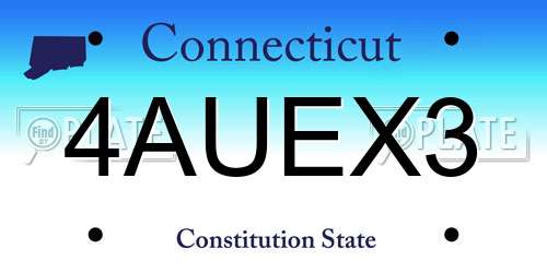 4AUEX3 Connecticut License Plate