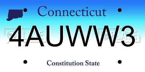 4AUWW3 Connecticut License Plate