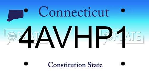 4AVHP1 Connecticut License Plate