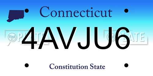 4AVJU6 Connecticut License Plate