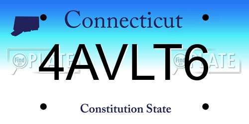 4AVLT6 Connecticut License Plate
