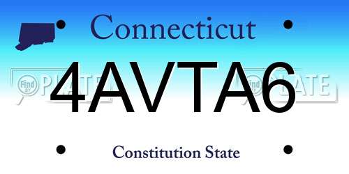 4AVTA6 Connecticut License Plate