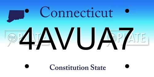 4AVUA7 Connecticut License Plate
