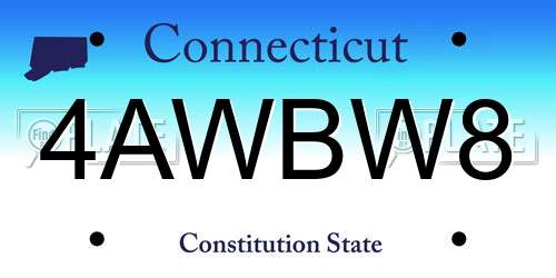 4AWBW8 Connecticut License Plate