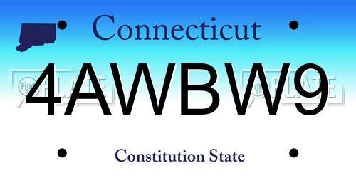 4AWBW9 Connecticut License Plate