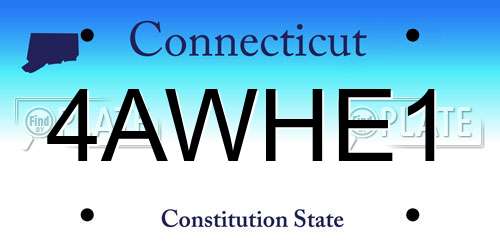 4AWHE1 Connecticut License Plate