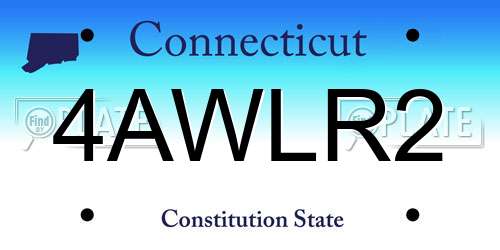 4AWLR2 Connecticut License Plate