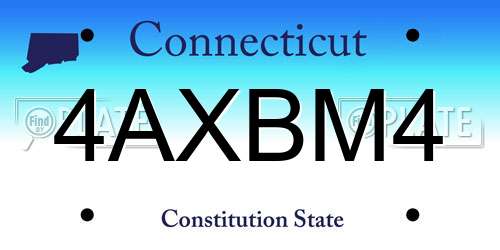 4AXBM4 Connecticut License Plate
