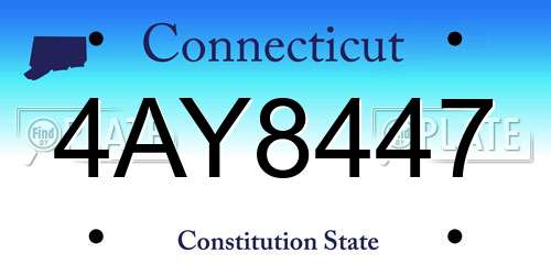 4AY8447 Connecticut License Plate
