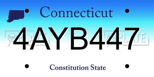 4AYB447 Connecticut License Plate