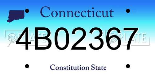 4B02367 Connecticut License Plate