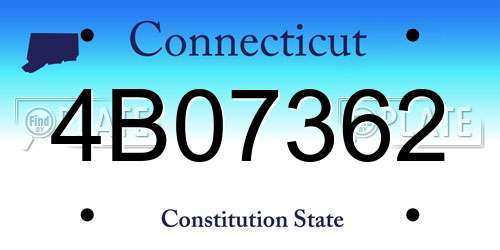 4B07362 Connecticut License Plate