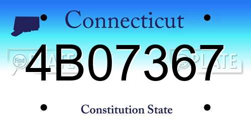 4B07367 Connecticut License Plate