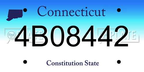 4B08442 Connecticut License Plate