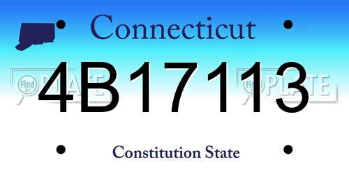 4B17113 Connecticut License Plate