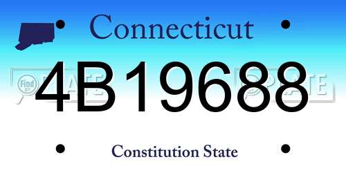 4B19688 Connecticut License Plate