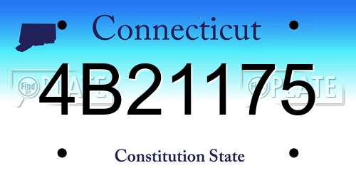 4B21175 Connecticut License Plate