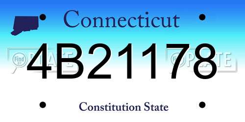 4B21178 Connecticut License Plate
