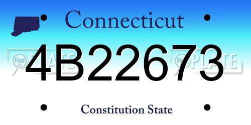 4B22673 Connecticut License Plate