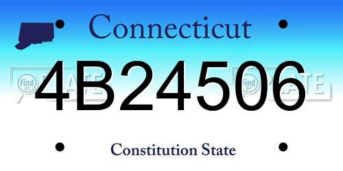 4B24506 Connecticut License Plate
