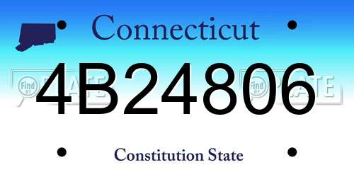 4B24806 Connecticut License Plate