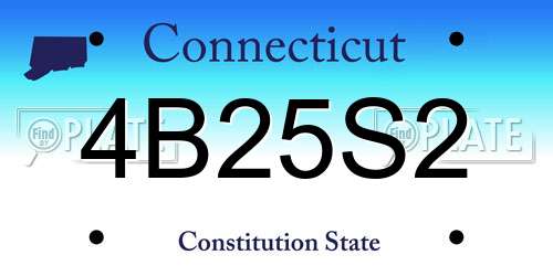 4B25S2 Connecticut License Plate