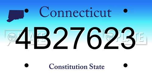 4B27623 Connecticut License Plate