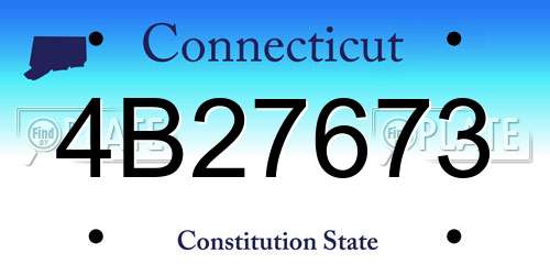 4B27673 Connecticut License Plate