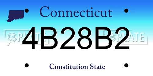 4B28B2 Connecticut License Plate