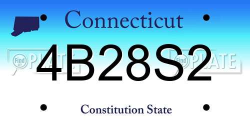 4B28S2 Connecticut License Plate