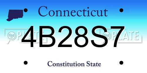 4B28S7 Connecticut License Plate