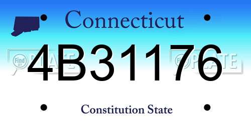 4B31176 Connecticut License Plate