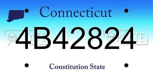 4B42824 Connecticut License Plate