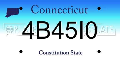 4B45I0 Connecticut License Plate