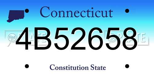 4B52658 Connecticut License Plate