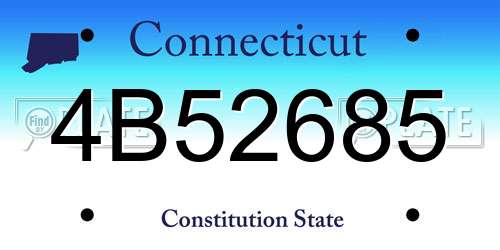 4B52685 Connecticut License Plate