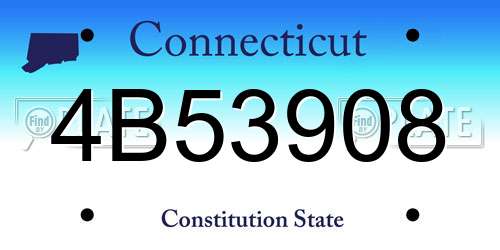 4B53908 Connecticut License Plate
