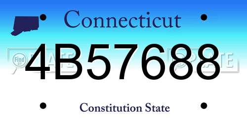 4B57688 Connecticut License Plate