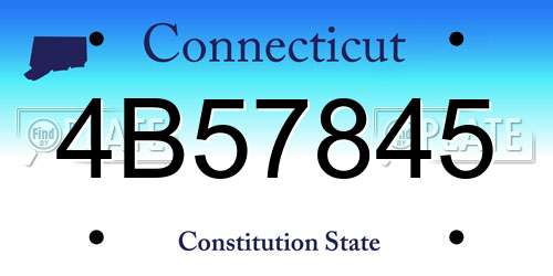 4B57845 Connecticut License Plate