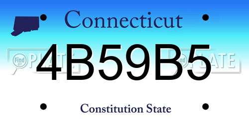 4B59B5 Connecticut License Plate