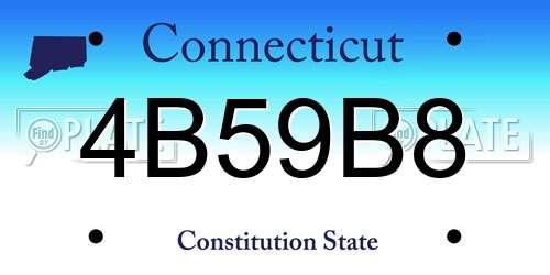 4B59B8 Connecticut License Plate